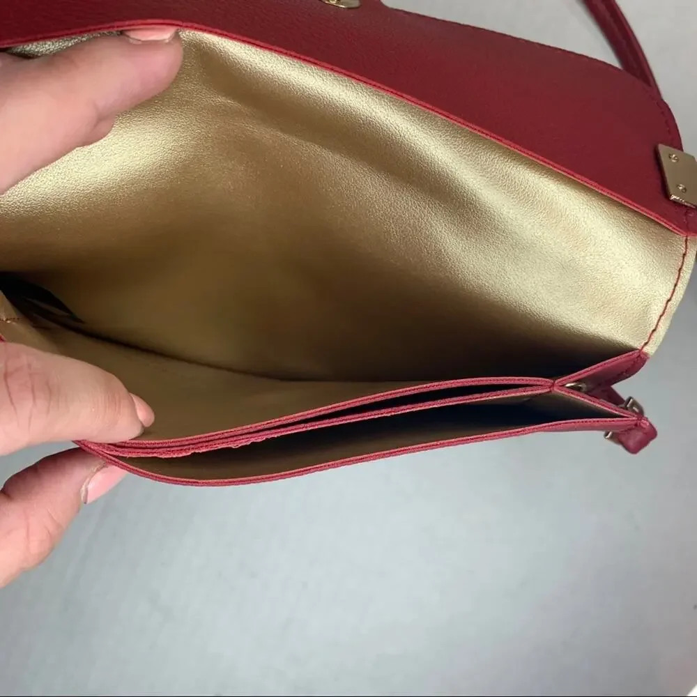 Isabelle Wine Vegan Leather Crossbody Wallet